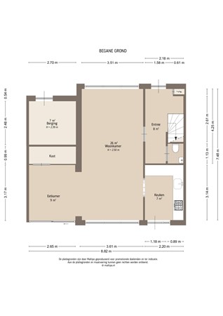 Floorplan - Slingerlandstraat 25, 4231 AD Meerkerk